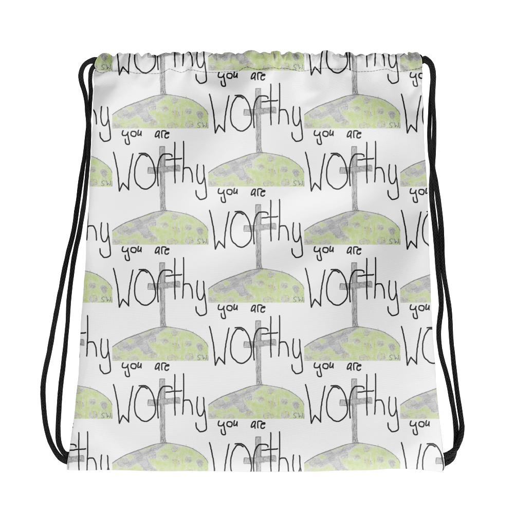 You Are Worthy Drawstring bag
